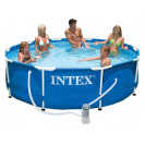 Каркасный бассейн Metal Frame 3,05х0,76м с насосом 1,25 м3/ч Intex