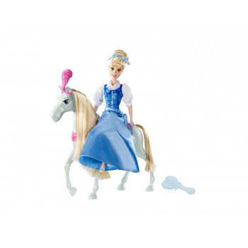 Disney Princess. Фигурки Принцессы в наборе с конем и акс. для прогулок(наряд,расч.для коня и др.)