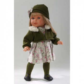 LLORENS: Кукла Лаура 45см, блондинка в зеленом жакете