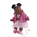 LLORENS: Кукла Адис 38см, Афро платье в горошек
