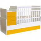 Кроватка-трансформер детская Фея 1100 Белый-Желтый