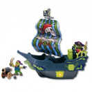 Игровой набор "Приключения пиратов. Битва за остров" (корабль с зелёным парусом, фигурки пиратов)